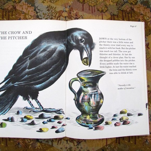 AESOP'S FABLES 1954 VINTAGE EXCELLENT HARDCOVER w TONY PALAZZO ART, DOUBLDAY - Picture 2 of 15